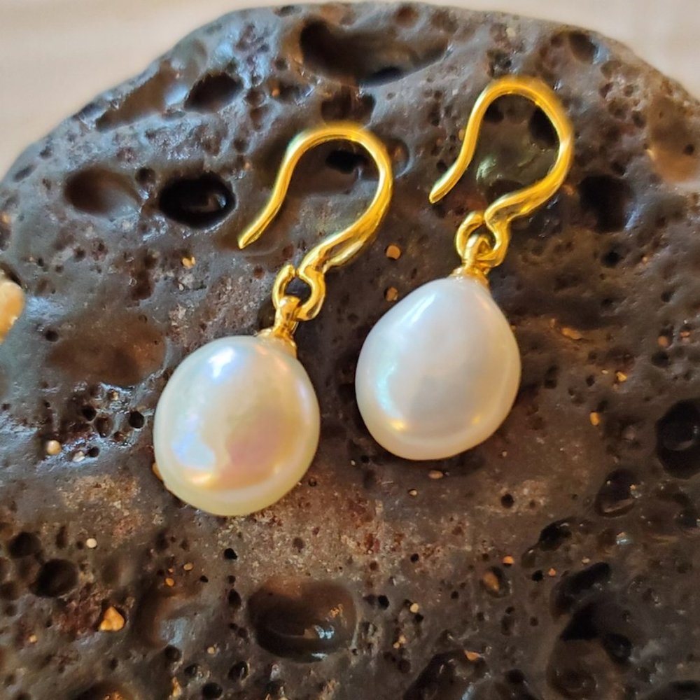 Magical Akoya Pearl Earrings, 14k Gold